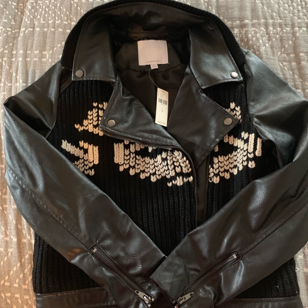 Anthropologie NWT Sweater Moto jacket